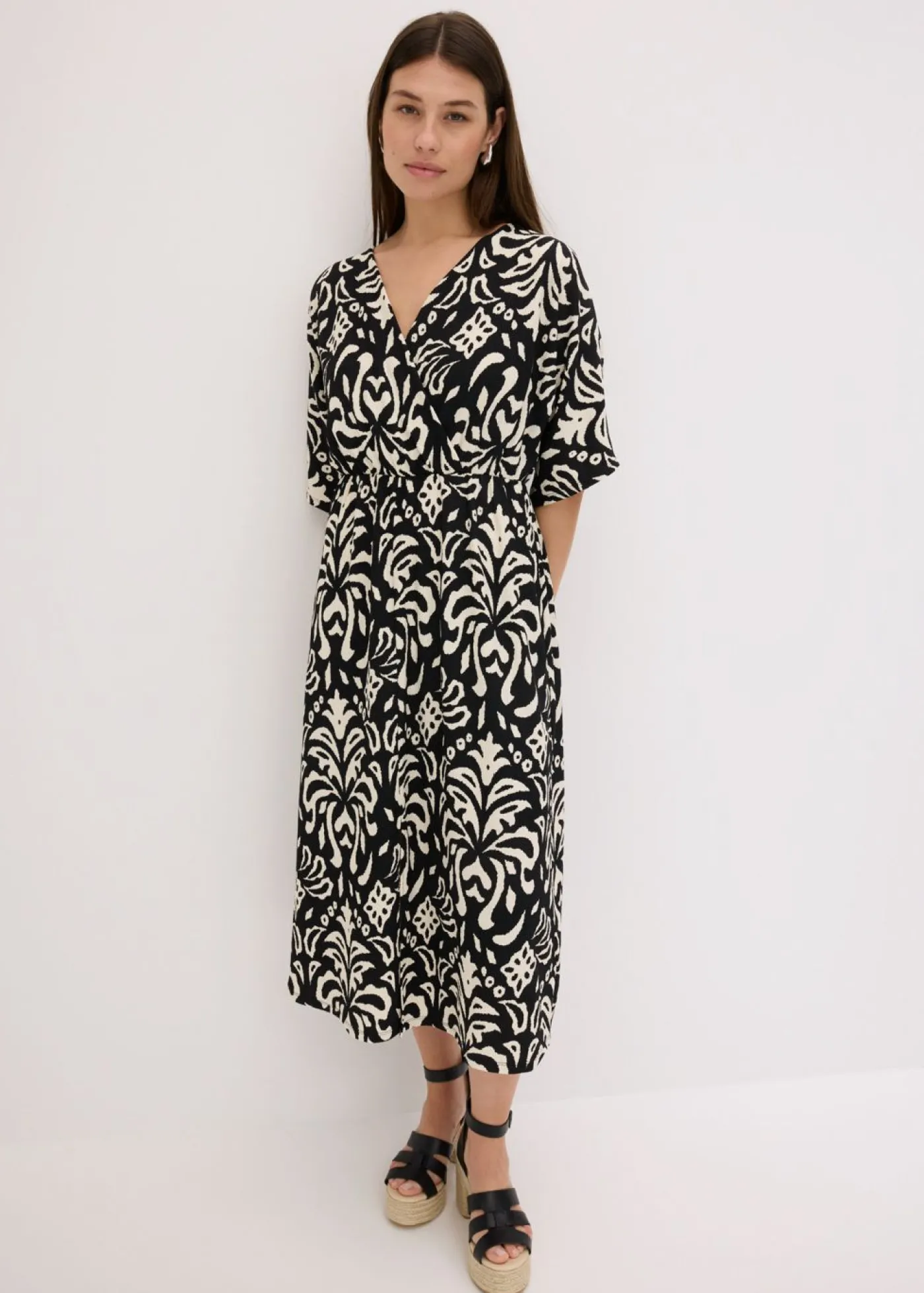 bonprix bonprix Vestido Negro-blanco Clearance