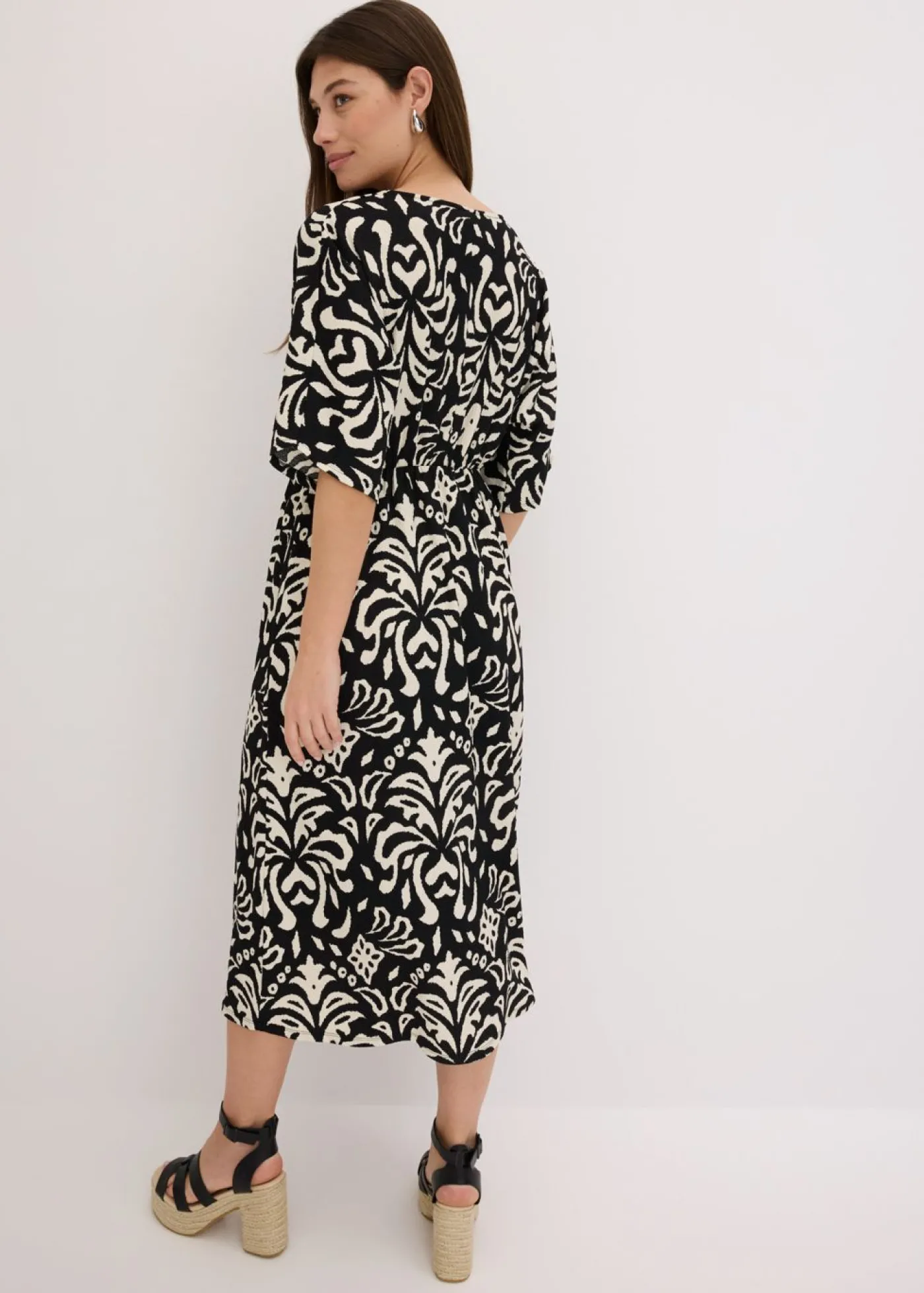 bonprix bonprix Vestido Negro-blanco Clearance