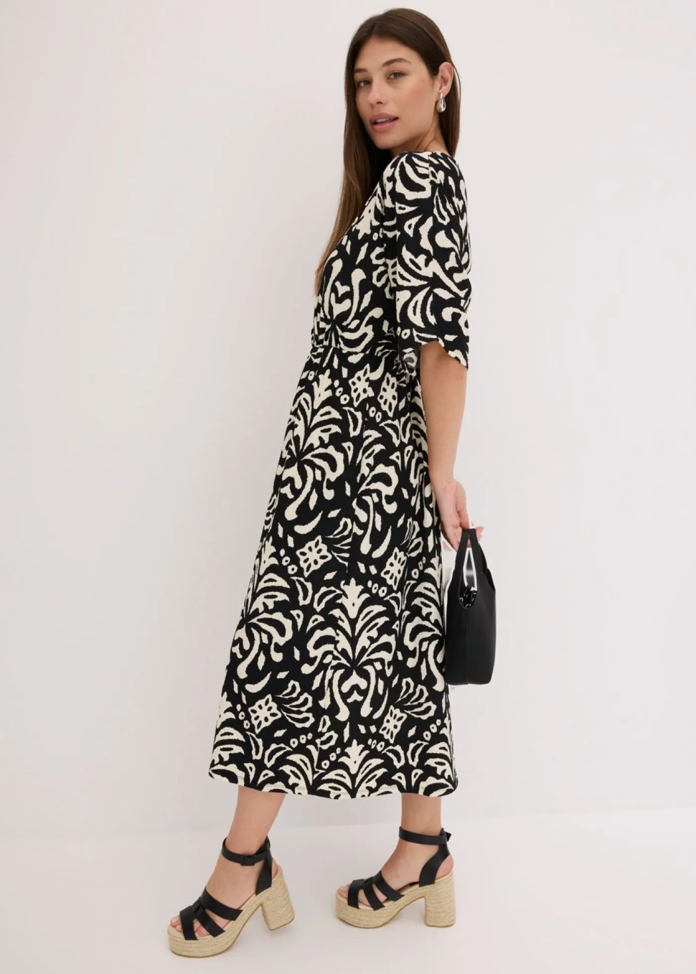 bonprix bonprix Vestido Negro-blanco Clearance