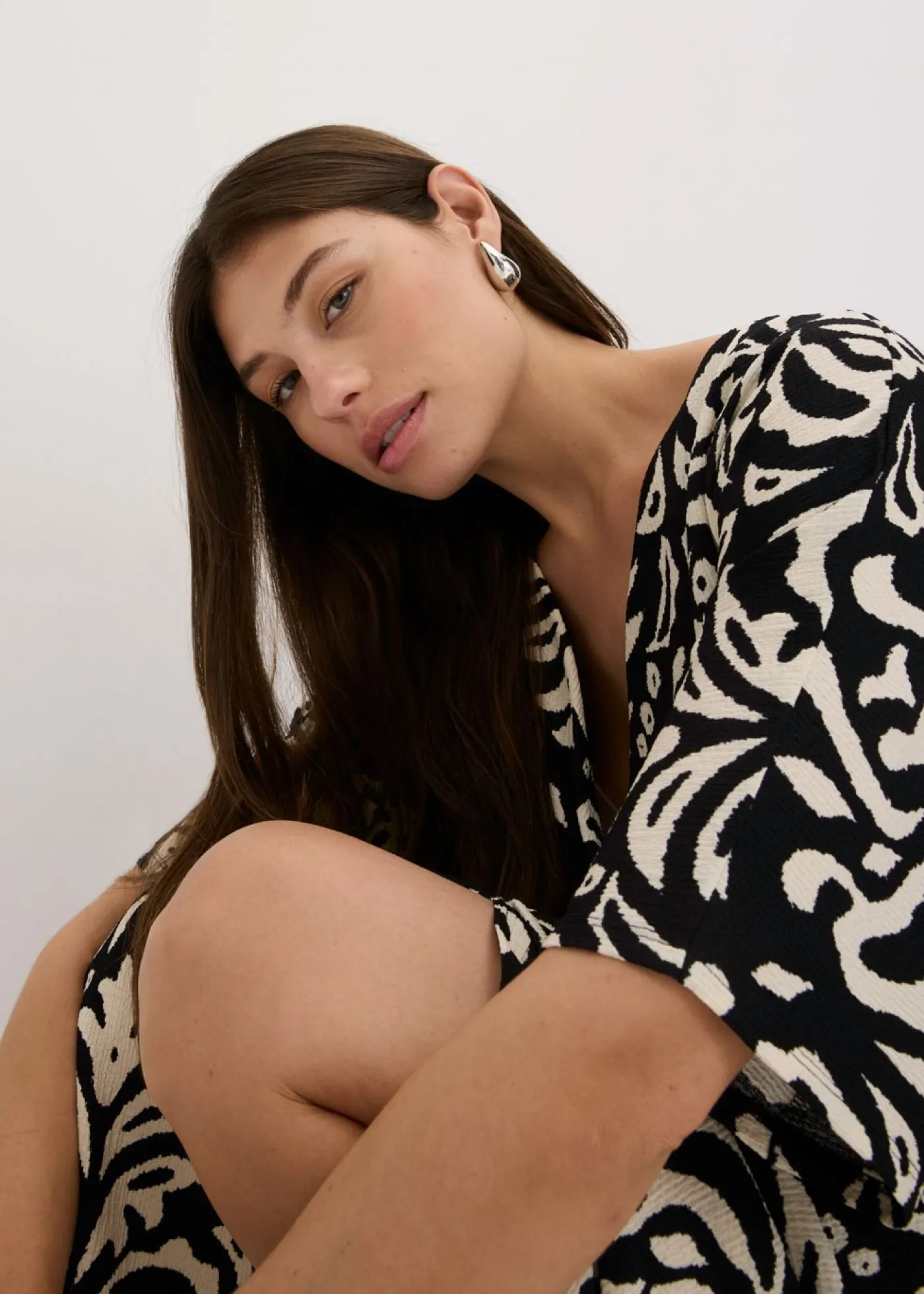 bonprix bonprix Vestido Negro-blanco Clearance