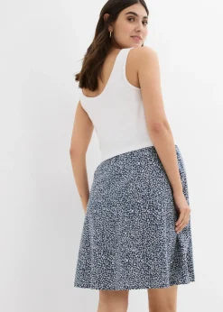 bonprix bonprix Vestido 2 en 1premamá y de lactancia de punto de algodón orgánico blanco lana-azul marino con flores Discount