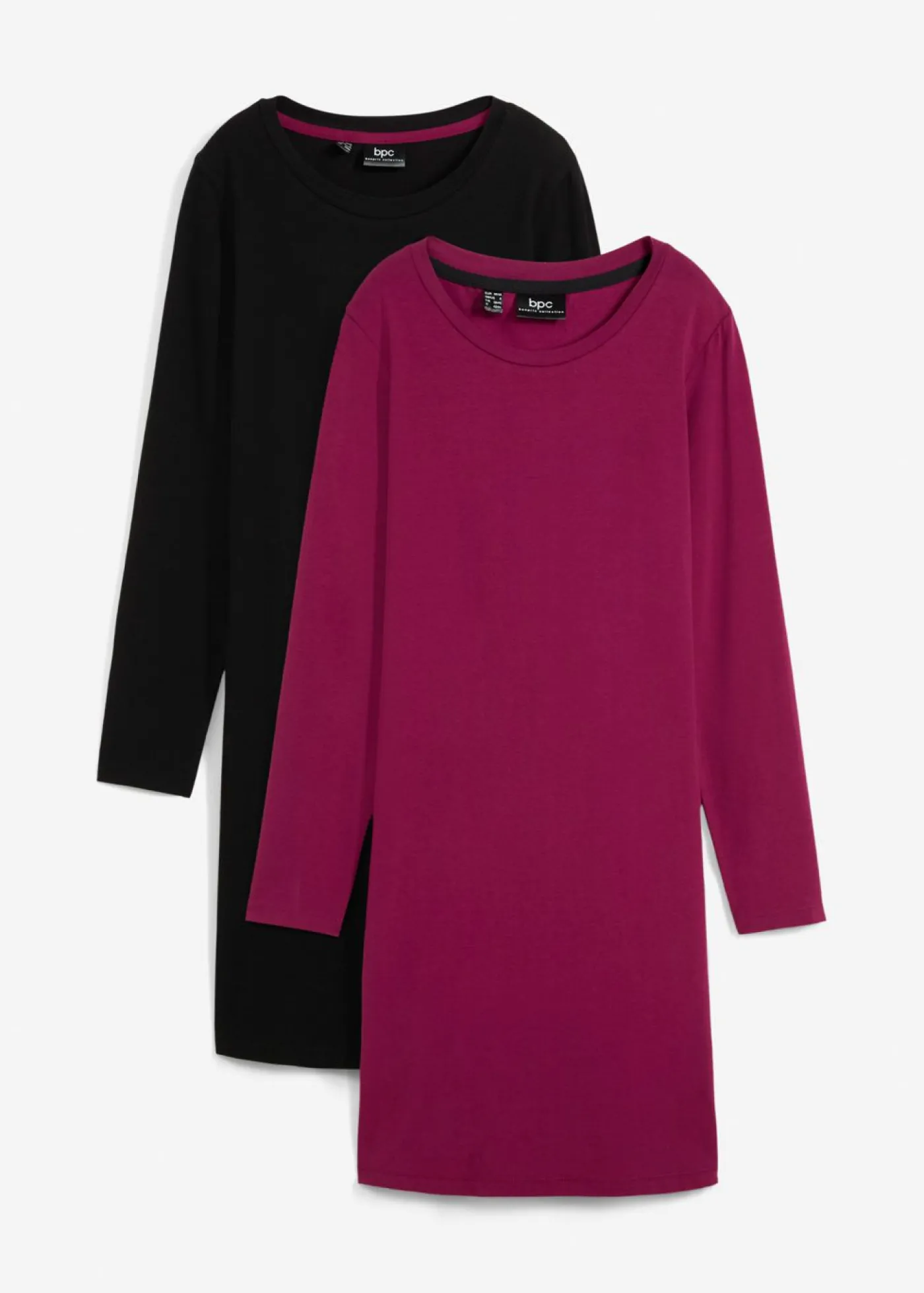 bonprix bonprix Vestido ajustado de punto (2 unidades) baya-negro Hot