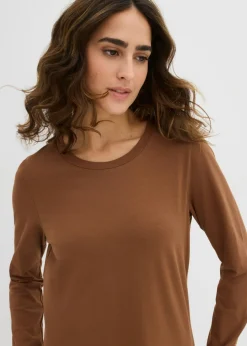 bonprix bonprix Vestido ajustado de punto (2 unidades) Marrón pimiento/rojo burdeos Clearance