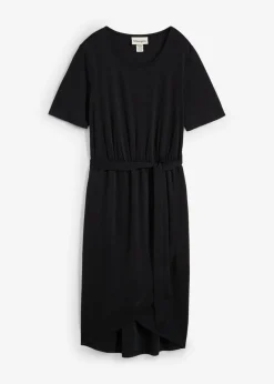 bonprix bonprix Vestido ajustado de punto de mezcla de viscosa suave Negro Discount
