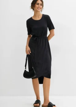 bonprix bonprix Vestido ajustado de punto de mezcla de viscosa suave Negro Discount