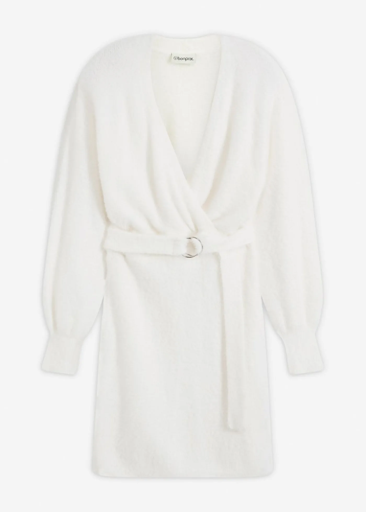 bonprix bonprix Vestido ajustado de punto con accesorio Blanco Sale