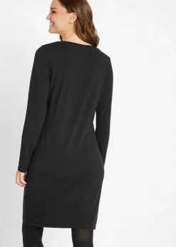 bonprix bonprix Vestido ajustado de punto (2 unidades) Negro Online