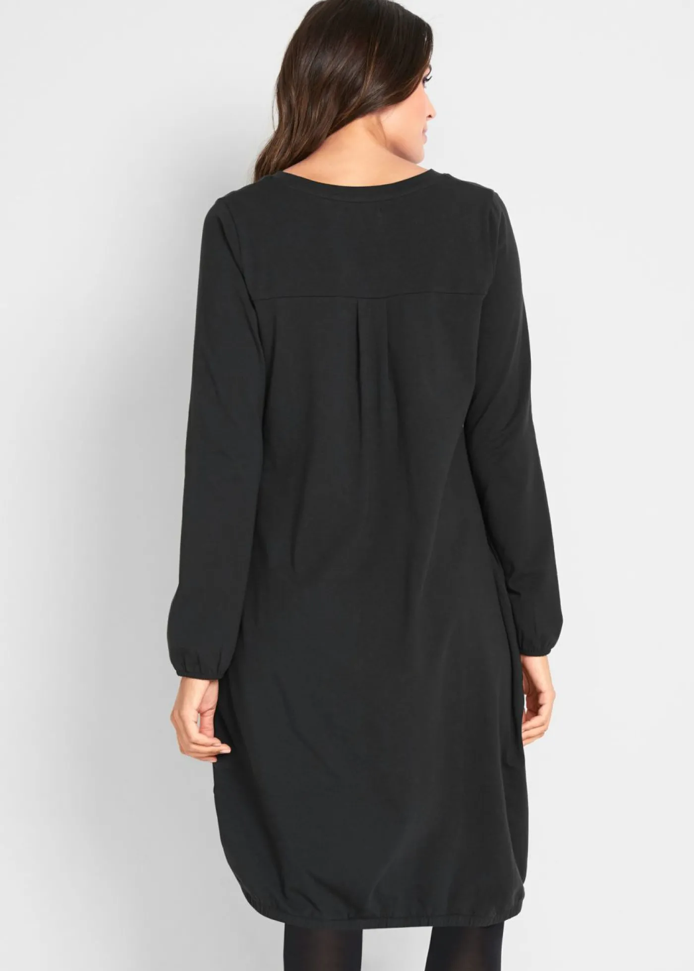 bonprix bonprix Vestido ancho de algodón Negro Discount