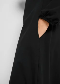 bonprix bonprix Vestido ancho de algodón Negro Discount