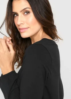bonprix bonprix Vestido ancho de algodón Negro Discount