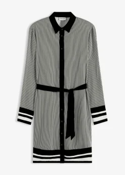 bonprix bonprix Vestido camisero Negro-blanco con rayas Hot