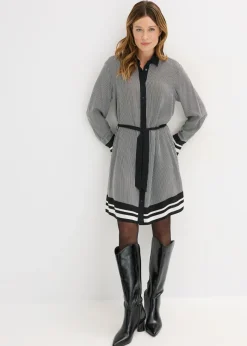 bonprix bonprix Vestido camisero Negro-blanco con rayas Hot