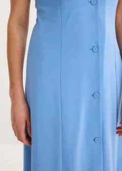 bonprix bonprix Vestido camisero con abertura azul provenzal