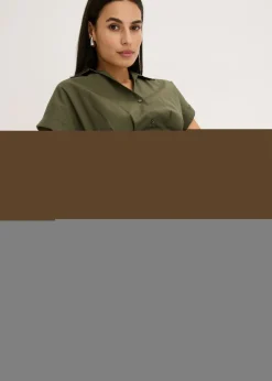 bonprix bonprix Vestido camisero con cinturón Verde oliva oscuro Best