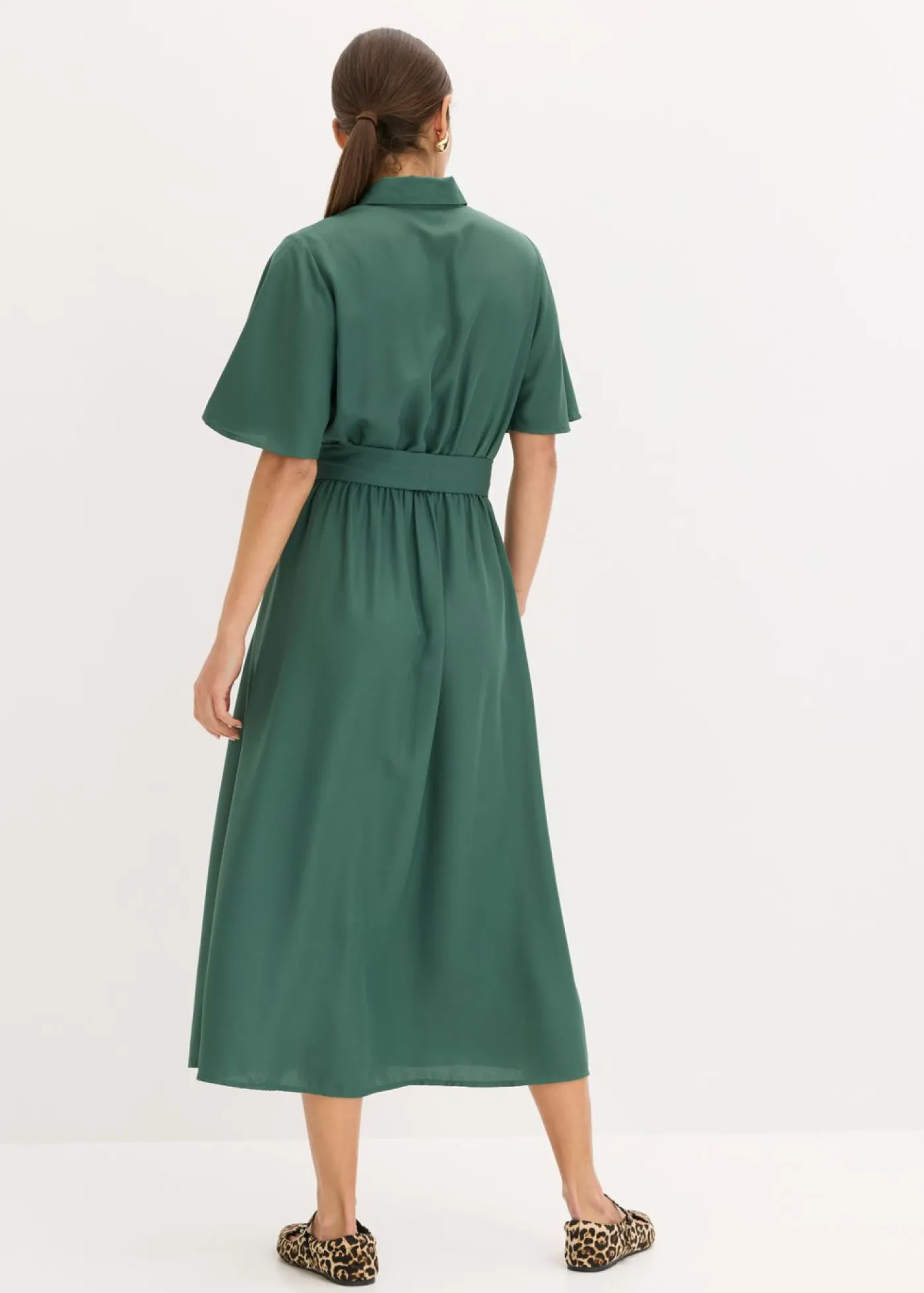 bonprix bonprix Vestido camisero con cordón verde sombra Best