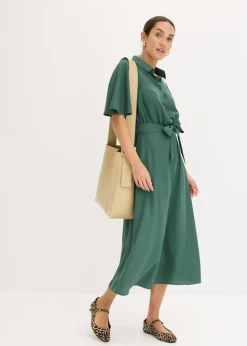 bonprix bonprix Vestido camisero con cordón verde sombra Best