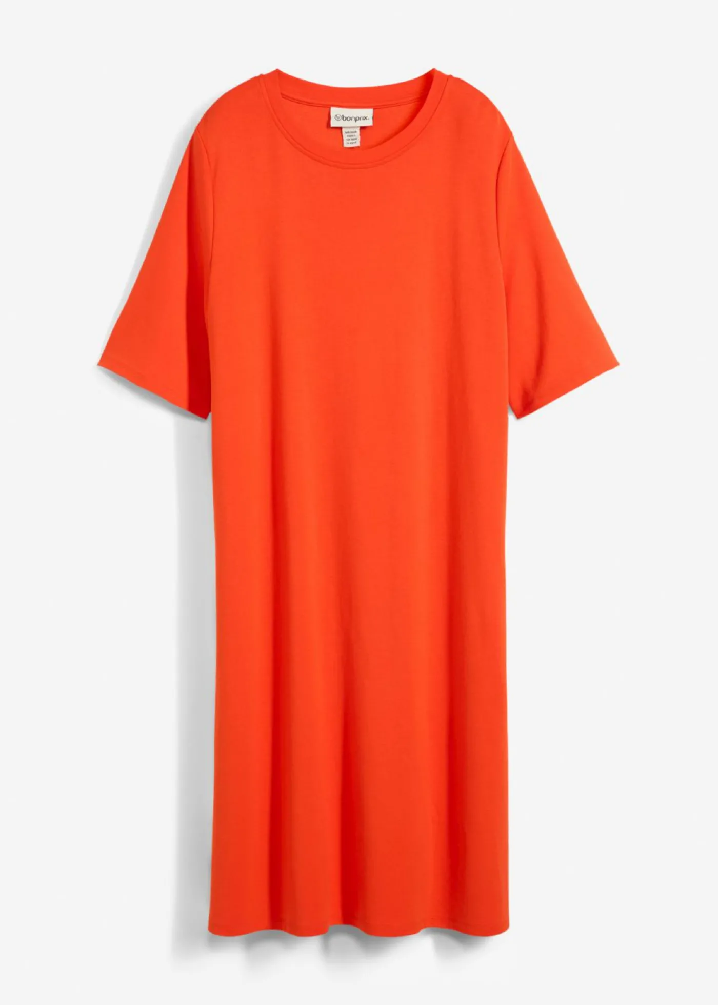 bonprix bonprix Vestido camisero con corte en A en mezcla de viscosa Rojo amapola Hot