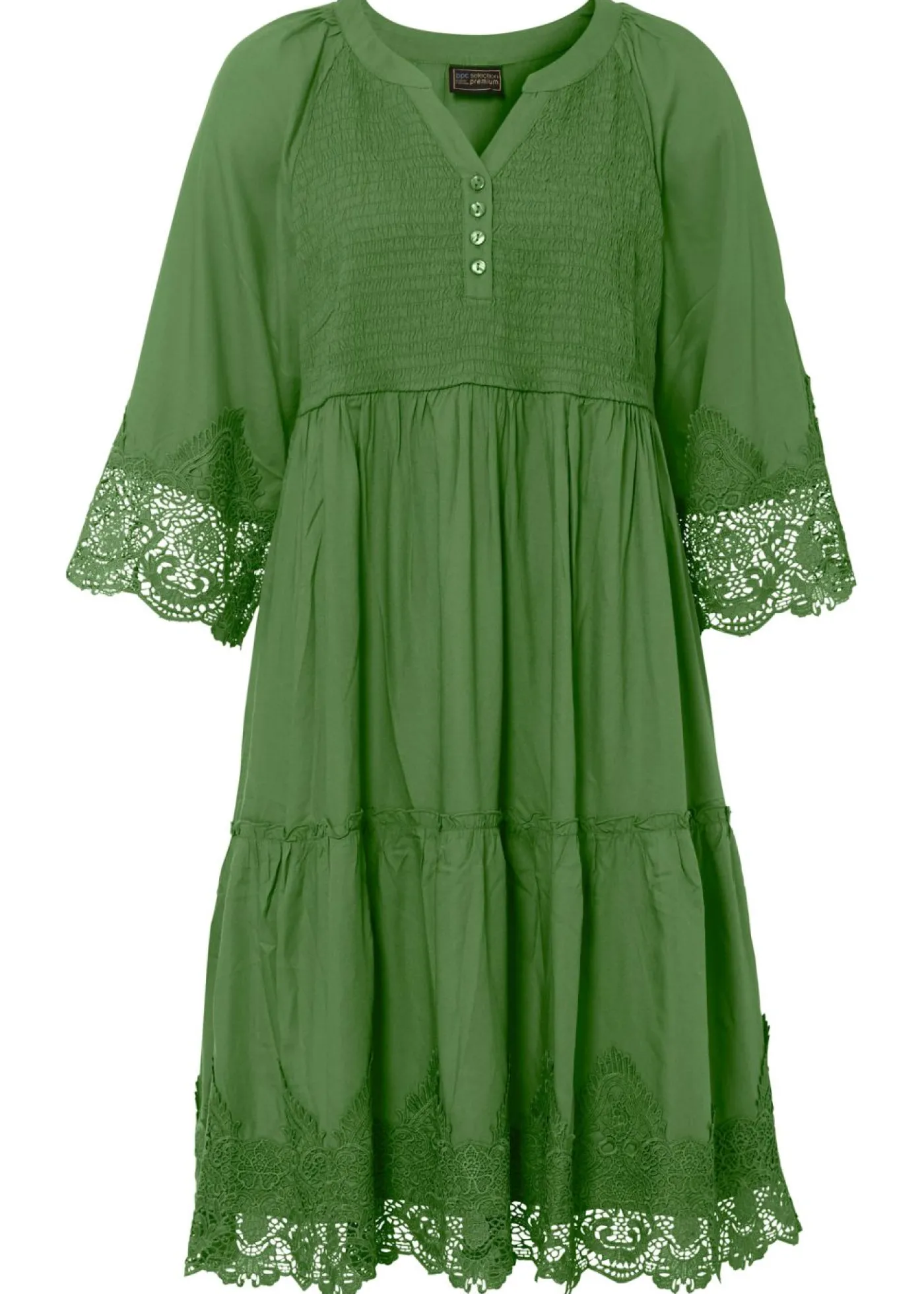 bonprix bonprix Vestido camisero con encaje verde cactus New