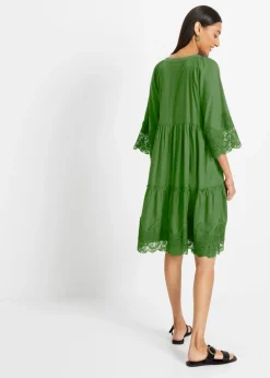 bonprix bonprix Vestido camisero con encaje verde cactus New