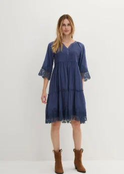 bonprix bonprix Vestido camisero con encaje índigo Hot
