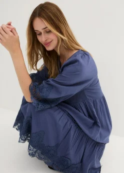 bonprix bonprix Vestido camisero con encaje índigo Hot