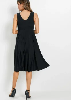 bonprix bonprix Vestido camisero con escote en V Negro Online