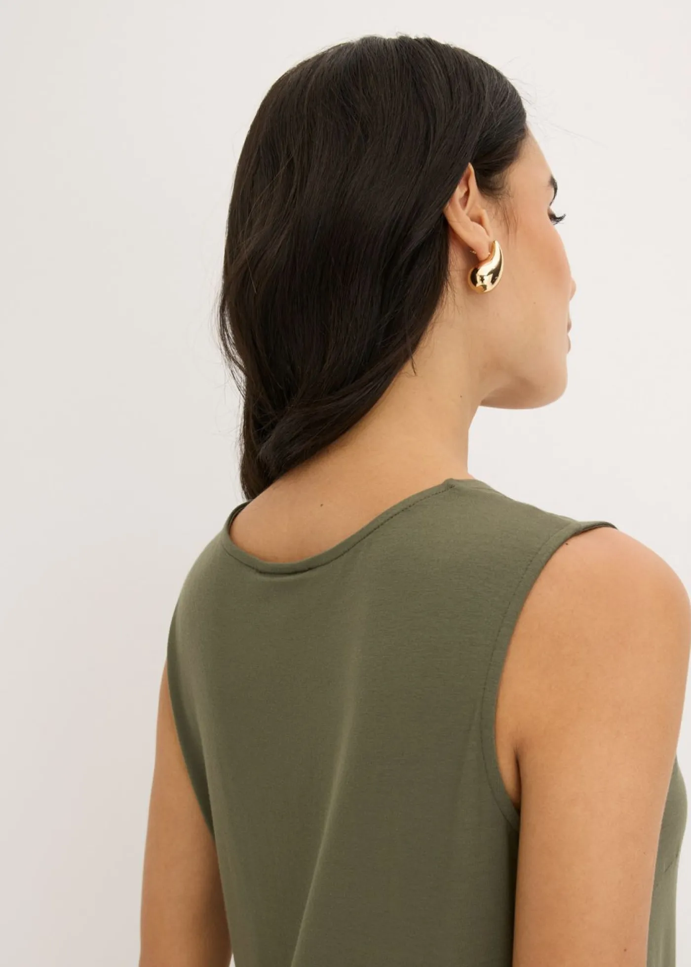 bonprix bonprix Vestido camisero con lazo Verde oliva oscuro Hot