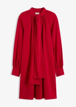 bonprix bonprix Vestido camisero con lazo en el cuello rojo cayena Hot
