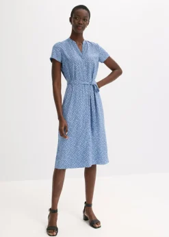 bonprix bonprix Vestido camisero con lunares azul provenzal/azul marino topos