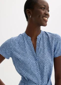 bonprix bonprix Vestido camisero con lunares azul provenzal/azul marino topos
