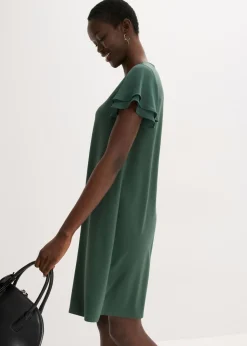 bonprix bonprix Vestido camisero con mangas de gasa verde sombra