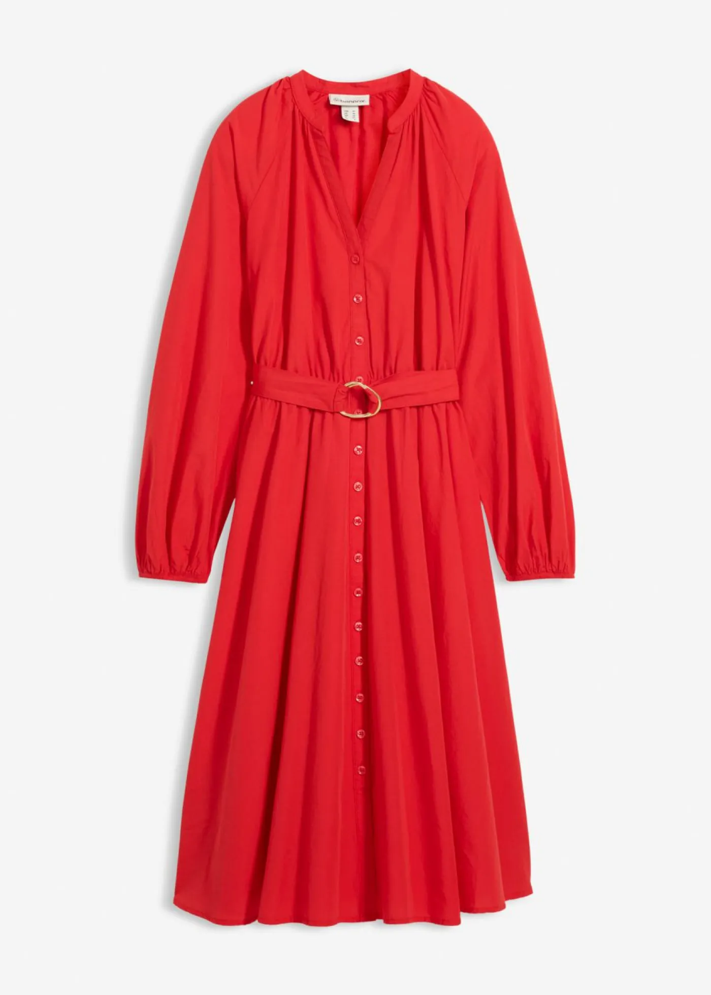 bonprix bonprix Vestido camisero con parte de seda y cinturón fresa Best