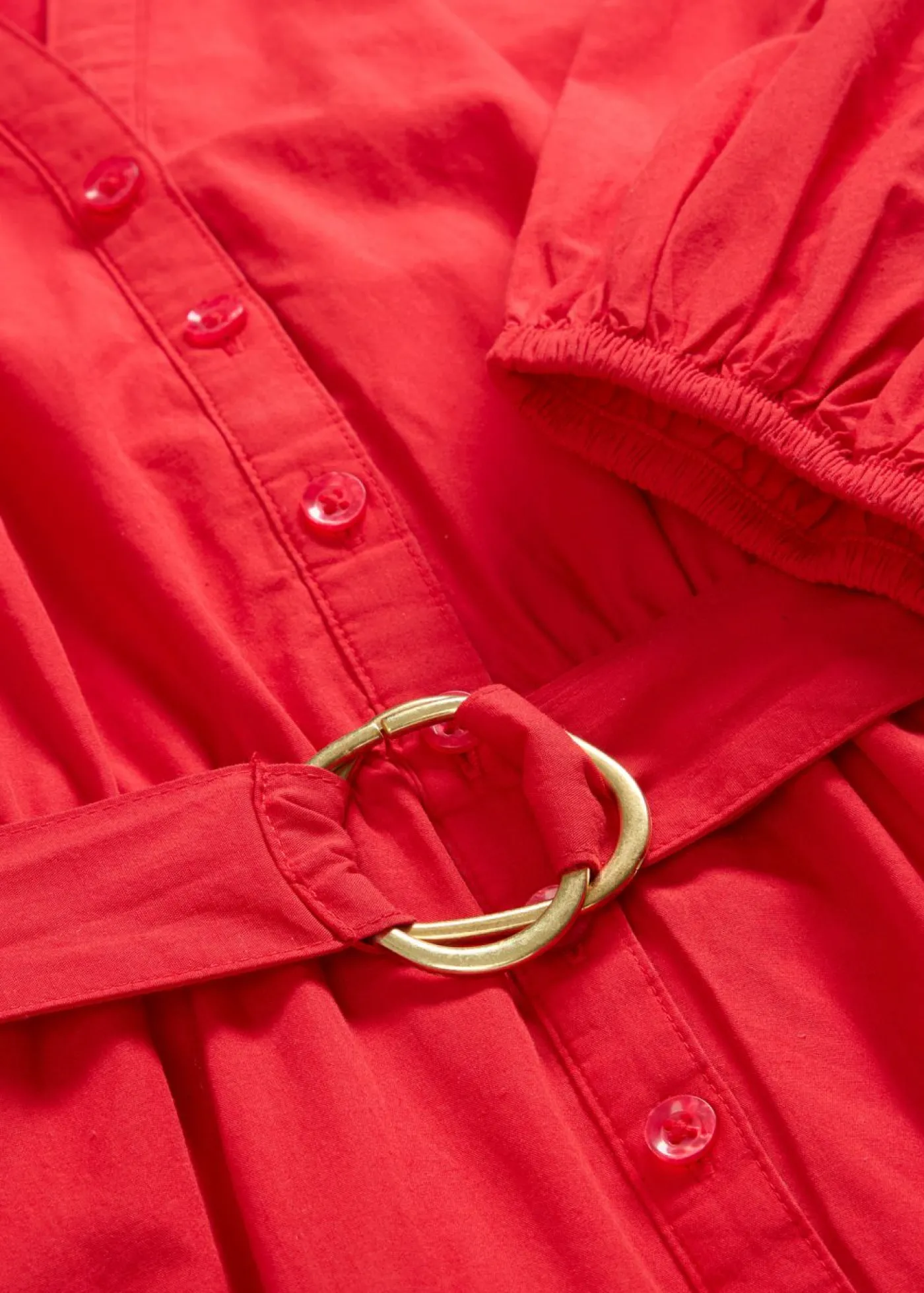 bonprix bonprix Vestido camisero con parte de seda y cinturón fresa Best
