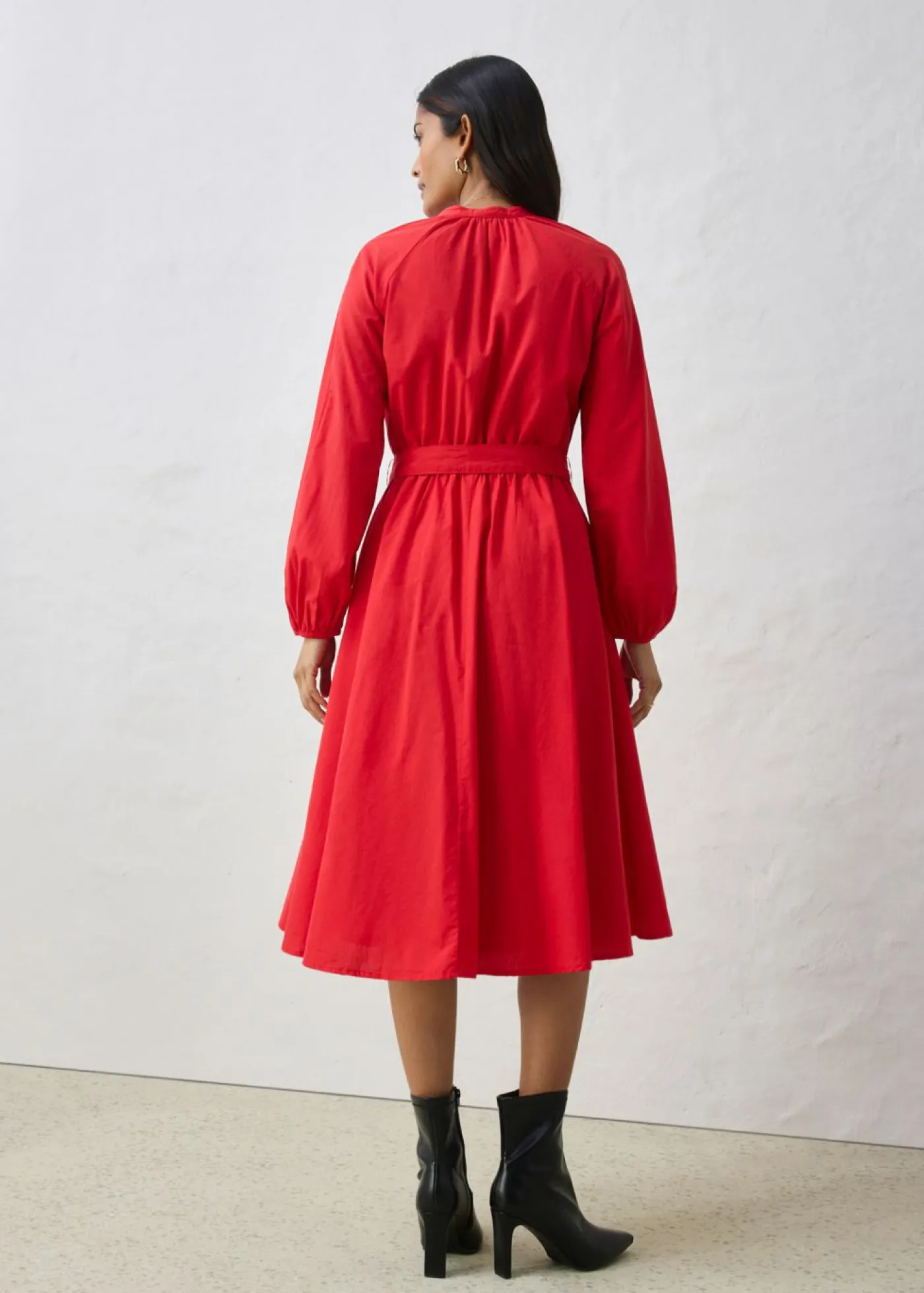 bonprix bonprix Vestido camisero con parte de seda y cinturón fresa Best