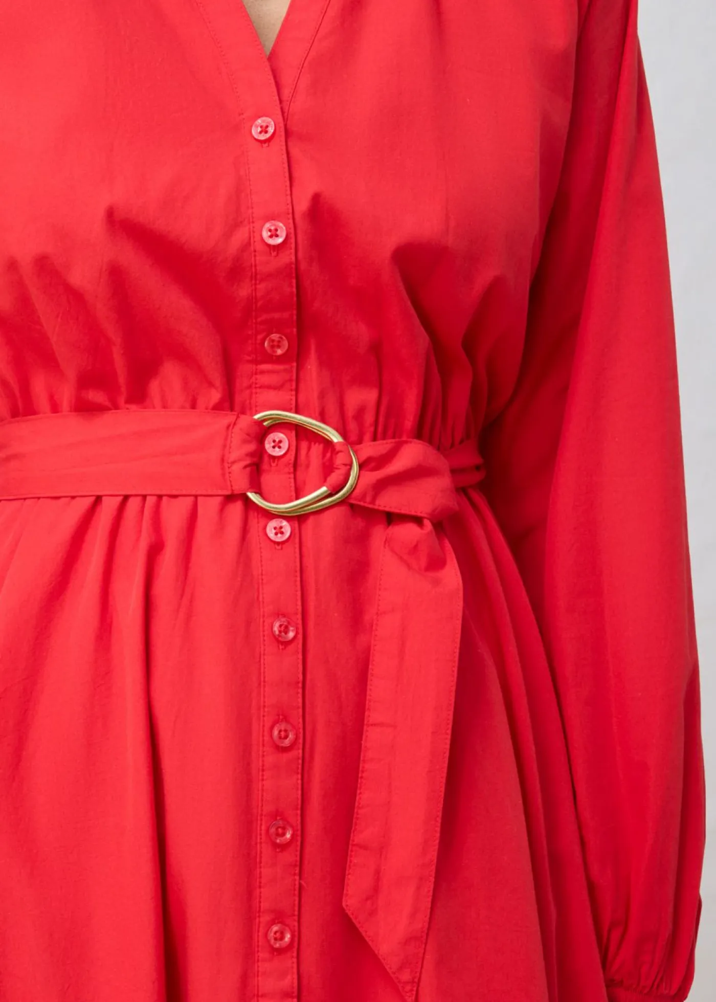 bonprix bonprix Vestido camisero con parte de seda y cinturón fresa Best