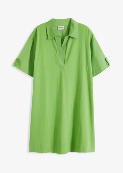 bonprix bonprix Vestido camisero confeccionado con mezcla de algodón orgánico elástico Verde trébol Best