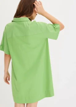 bonprix bonprix Vestido camisero confeccionado con mezcla de algodón orgánico elástico Verde trébol Best