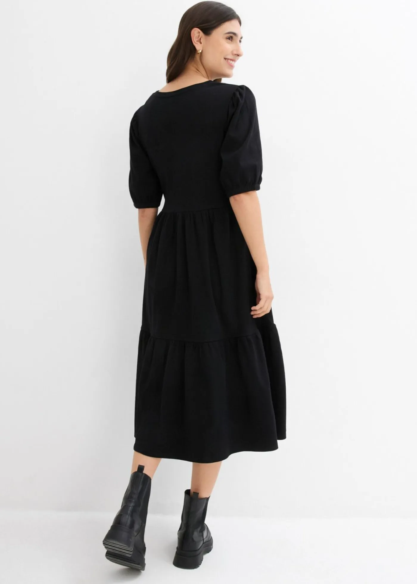 bonprix bonprix Vestido camisero de algodón puro Negro Online