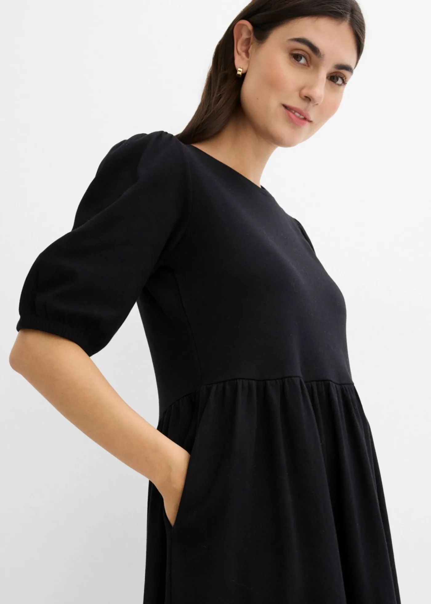 bonprix bonprix Vestido camisero de algodón puro Negro Online