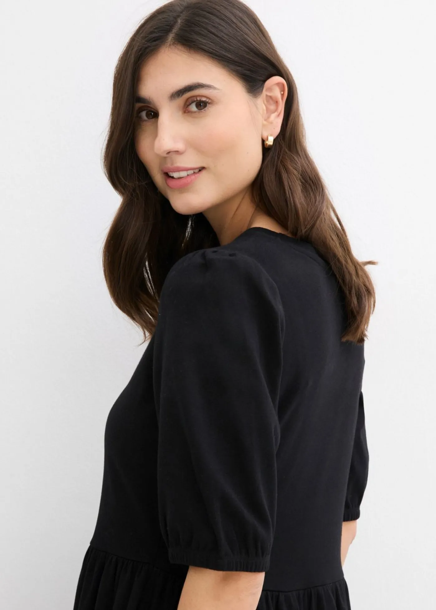 bonprix bonprix Vestido camisero de algodón puro Negro Online