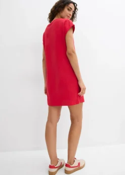 bonprix bonprix Vestido camisero de algodón orgánico puro (2 unidades) azul marino/rojo intenso Discount