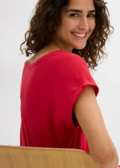 bonprix bonprix Vestido camisero de algodón orgánico puro (2 unidades) azul marino/rojo intenso Discount