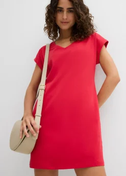 bonprix bonprix Vestido camisero de algodón orgánico puro (2 unidades) azul marino/rojo intenso Discount