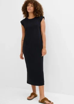 bonprix bonprix Vestido camisero de algodón orgánico puro Negro Discount