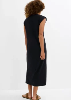 bonprix bonprix Vestido camisero de algodón orgánico puro Negro Discount