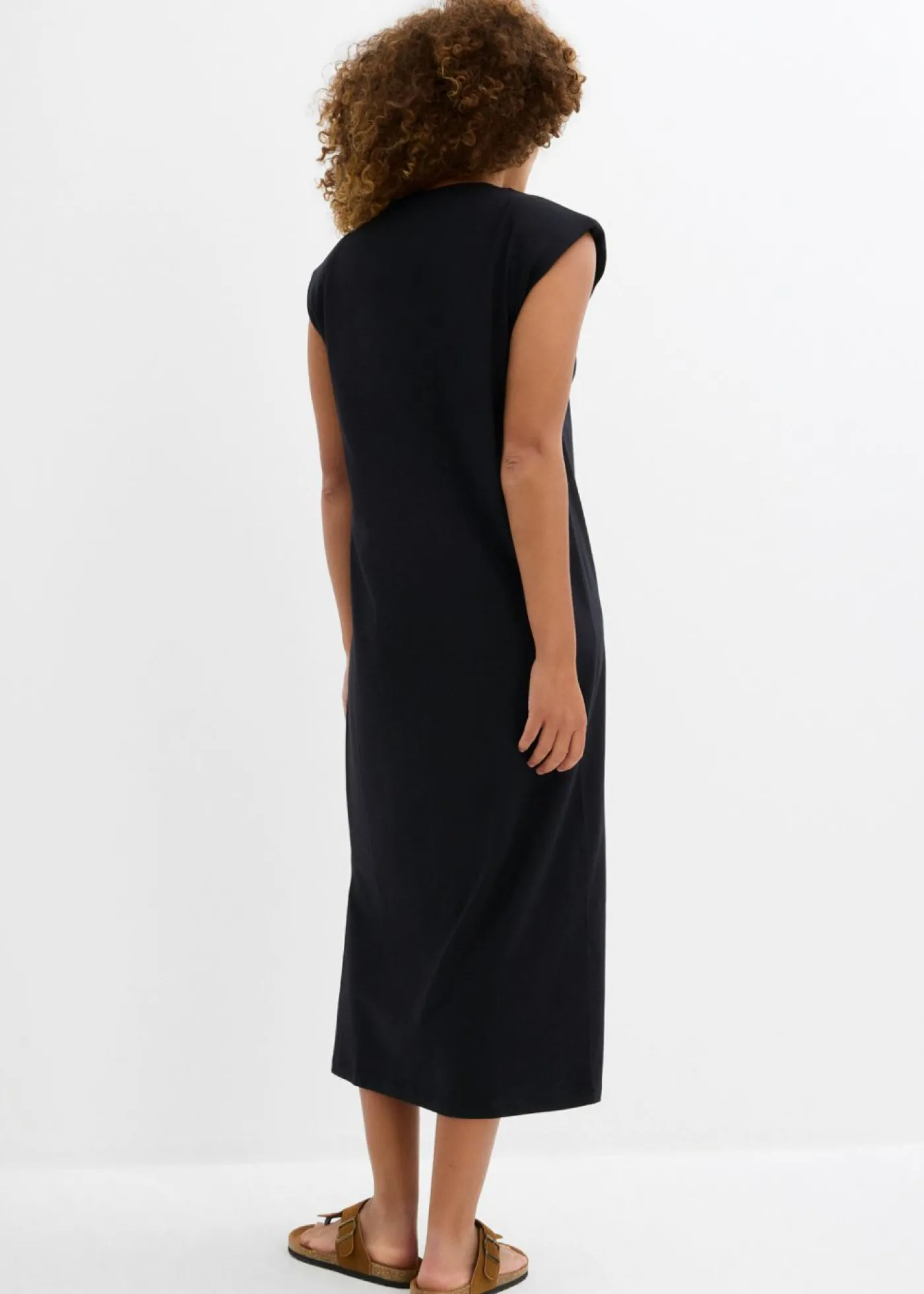 bonprix bonprix Vestido camisero de algodón orgánico puro Negro Discount