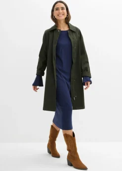 bonprix bonprix Vestido camisero de algodón puro Azul marino Discount
