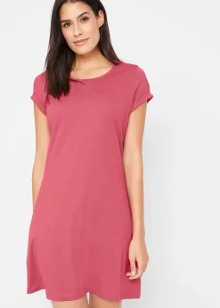 bonprix bonprix Vestido camisero de algodón orgánico puro Frambuesa ahumado New