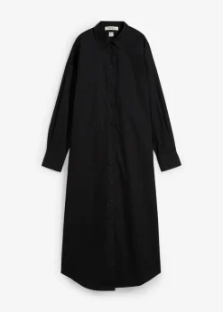 bonprix bonprix Vestido camisero de algodón puro Negro Hot