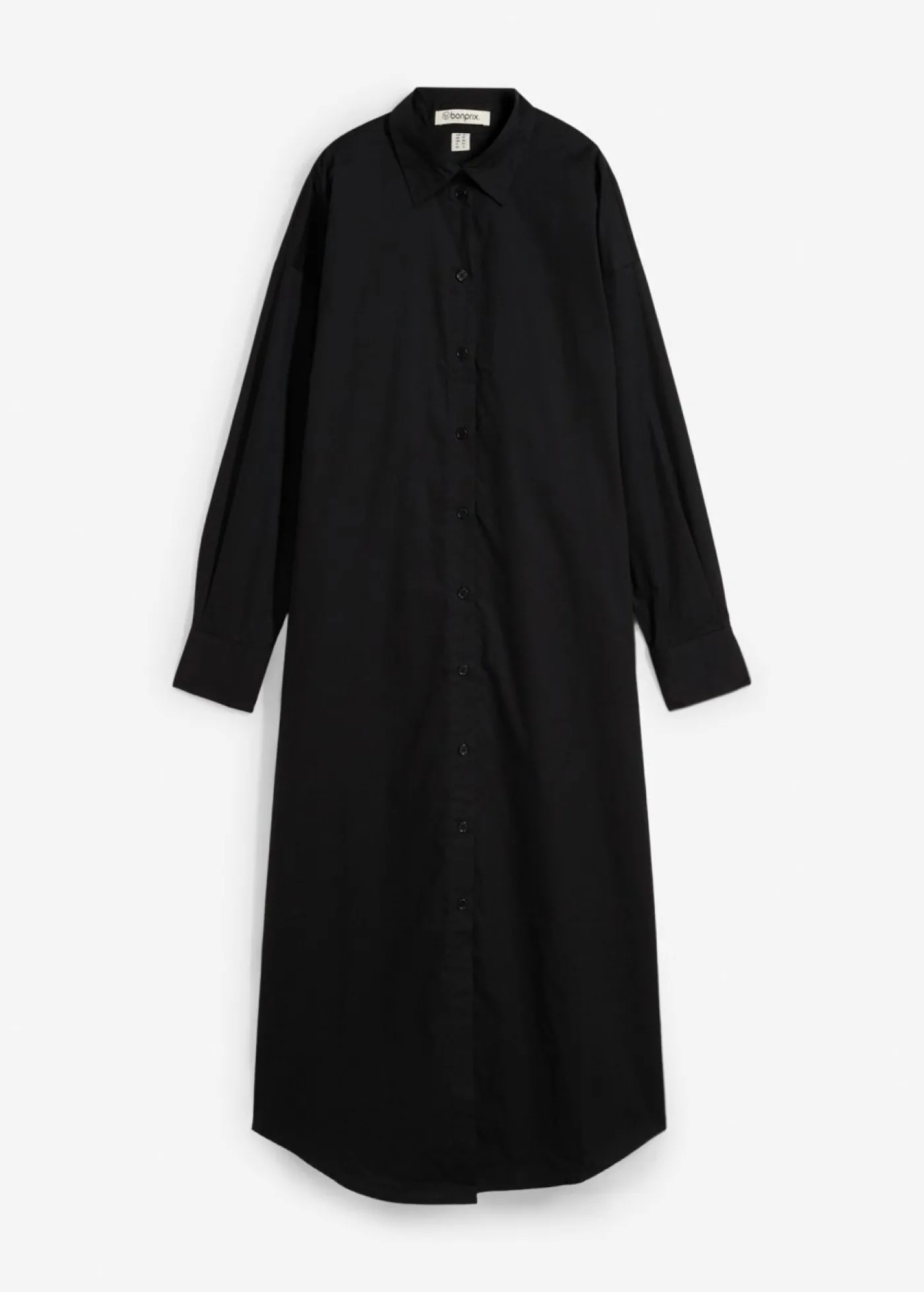 bonprix bonprix Vestido camisero de algodón puro Negro Hot
